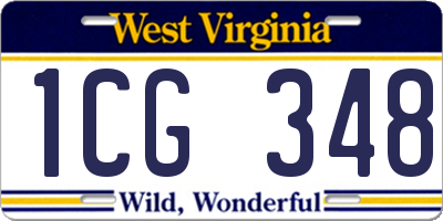 WV license plate 1CG348
