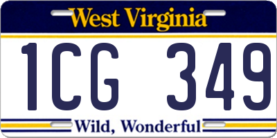 WV license plate 1CG349