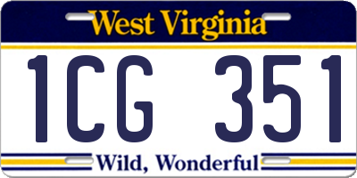 WV license plate 1CG351