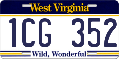 WV license plate 1CG352