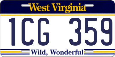 WV license plate 1CG359