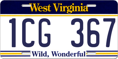 WV license plate 1CG367