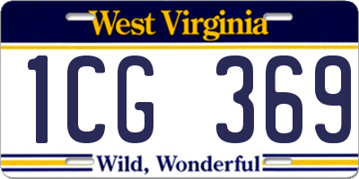 WV license plate 1CG369