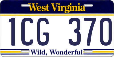 WV license plate 1CG370