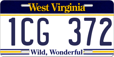 WV license plate 1CG372