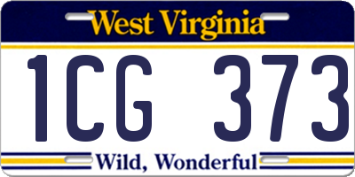 WV license plate 1CG373