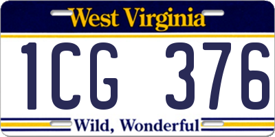 WV license plate 1CG376