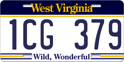 WV license plate 1CG379