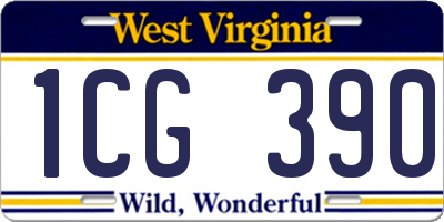 WV license plate 1CG390
