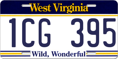WV license plate 1CG395