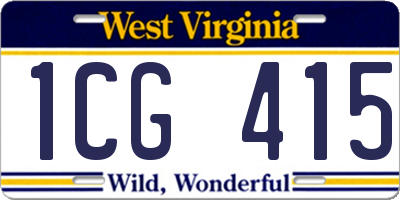 WV license plate 1CG415