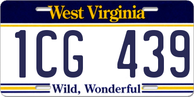WV license plate 1CG439