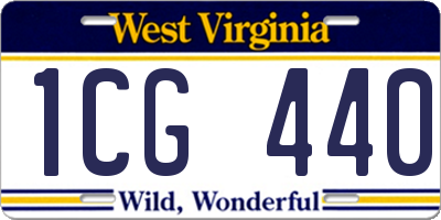 WV license plate 1CG440