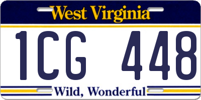 WV license plate 1CG448