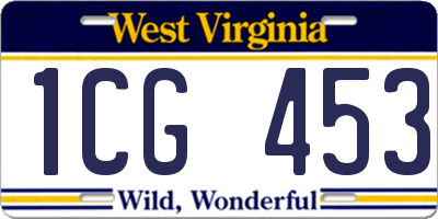 WV license plate 1CG453