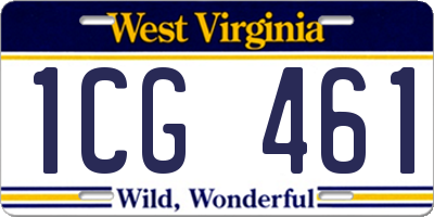 WV license plate 1CG461