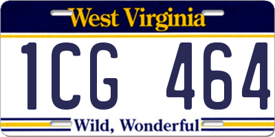 WV license plate 1CG464