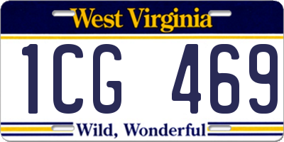 WV license plate 1CG469