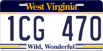 WV license plate 1CG470