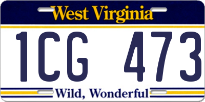 WV license plate 1CG473