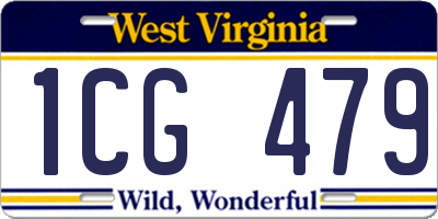 WV license plate 1CG479