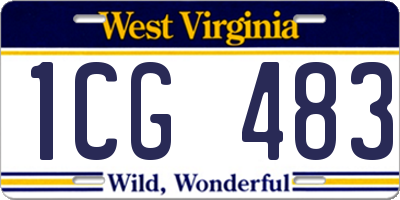 WV license plate 1CG483