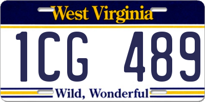 WV license plate 1CG489