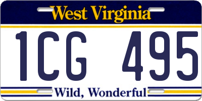 WV license plate 1CG495