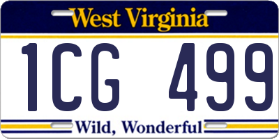 WV license plate 1CG499