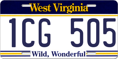 WV license plate 1CG505