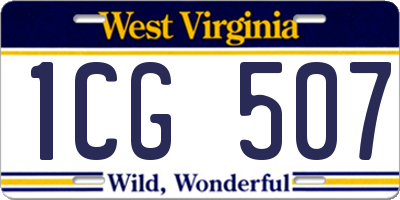 WV license plate 1CG507