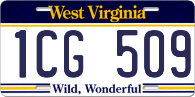 WV license plate 1CG509