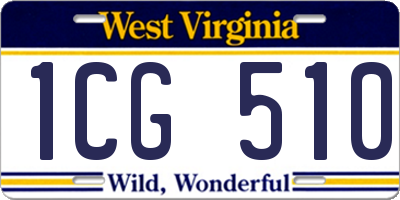 WV license plate 1CG510