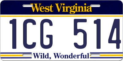 WV license plate 1CG514
