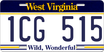 WV license plate 1CG515