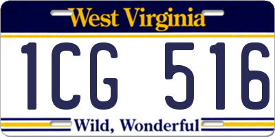 WV license plate 1CG516