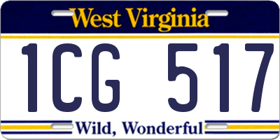 WV license plate 1CG517