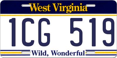 WV license plate 1CG519