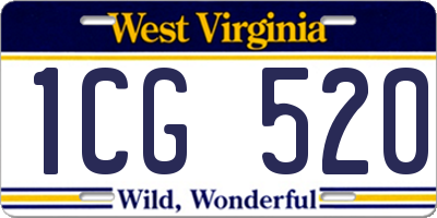 WV license plate 1CG520