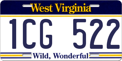 WV license plate 1CG522