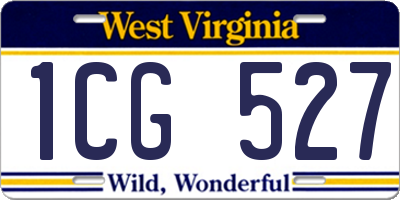 WV license plate 1CG527