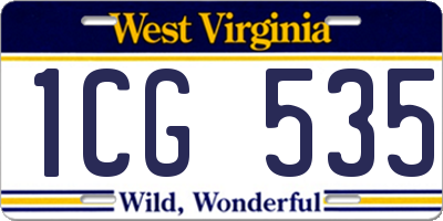 WV license plate 1CG535