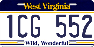 WV license plate 1CG552