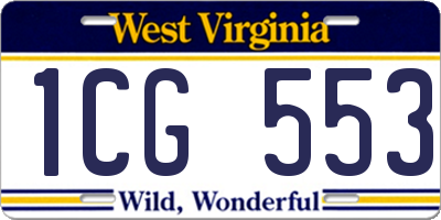 WV license plate 1CG553