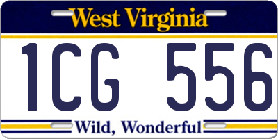 WV license plate 1CG556