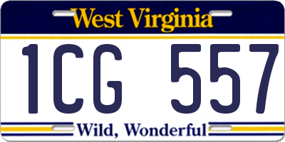 WV license plate 1CG557