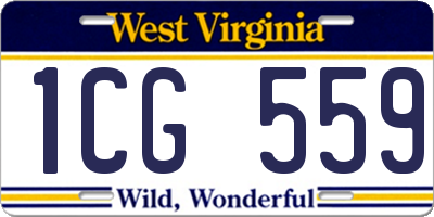 WV license plate 1CG559