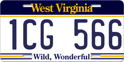 WV license plate 1CG566