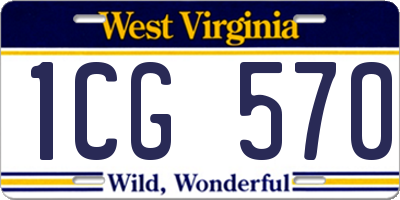 WV license plate 1CG570