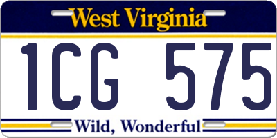 WV license plate 1CG575